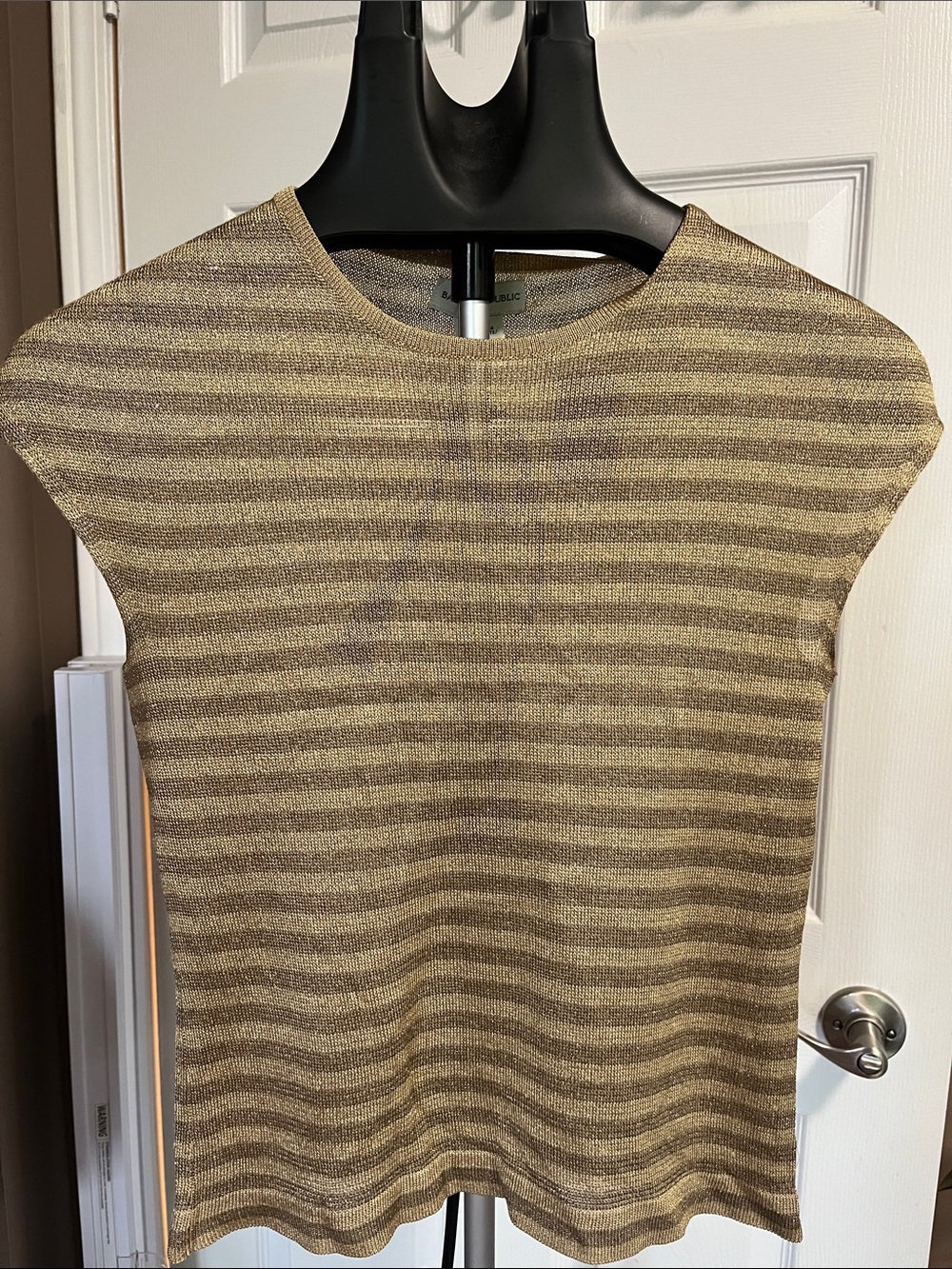 Banana Republic striped metallic knit top
